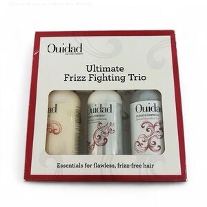 NWT Ouidad Ultimate Frizz Fighting Trio SHAMPOO CONDITIONER STYLE GEL 2.5 oz X 3